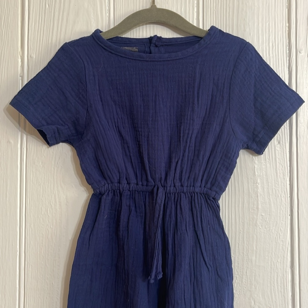 BOUTIQUE NWOT 100% Muslin Cotton Navy Jumpsuit Romper